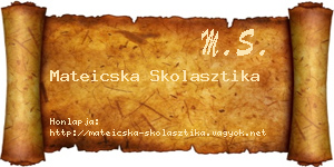 Mateicska Skolasztika névjegykártya